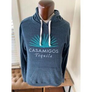 Casamigos Tequila Logo Sweatshirt Hoodie Size Large J*America Blue Cotton Blend